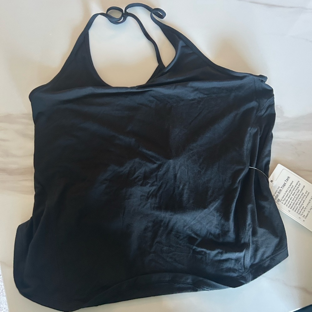 Black racer back modal silk top lululemon